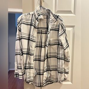 Black & white american eagle flannel, size: M